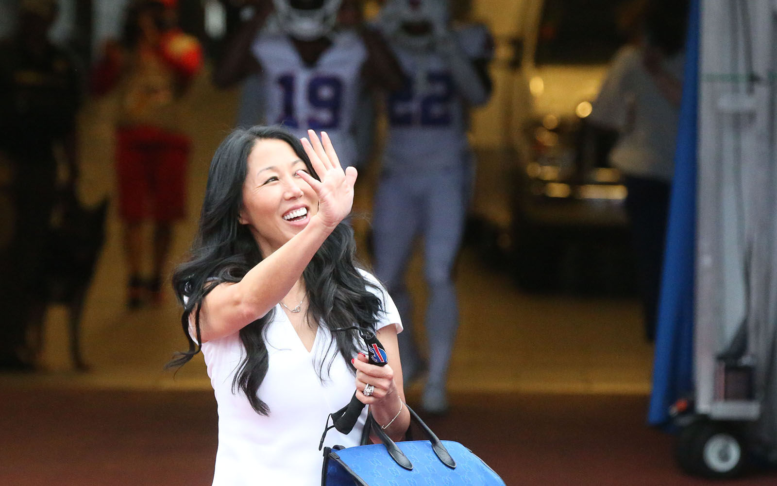 Waving to the fans